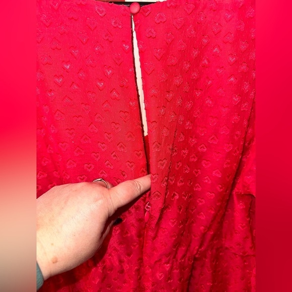 Torrid Plus Size Peplum Chiffon Clip Heart Blouse - Picture 11 of 13